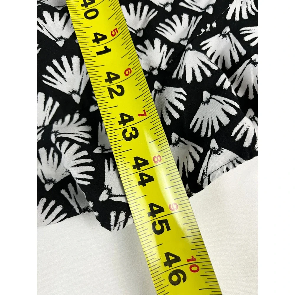 J. Crew Black & White Fan Print Midi Sun‎ Dress Sleeveless Size 12 Summer